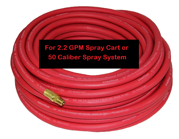 3/8" x 50 Ft Hose for the MonsterWash Spray Cart and 50 Caliber System (2.2gpm System)