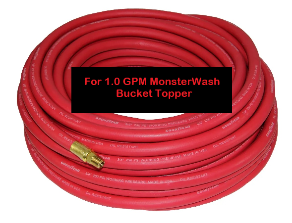 3/8" x 50 Ft Hose for the MonsterWash Bucket Topper Spray System (1.0gpm)